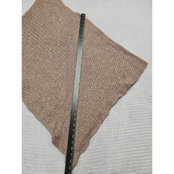 J Jill Poncho Sweater Womens Medium Light Brown Crochet Knit - Picture 2 of 6